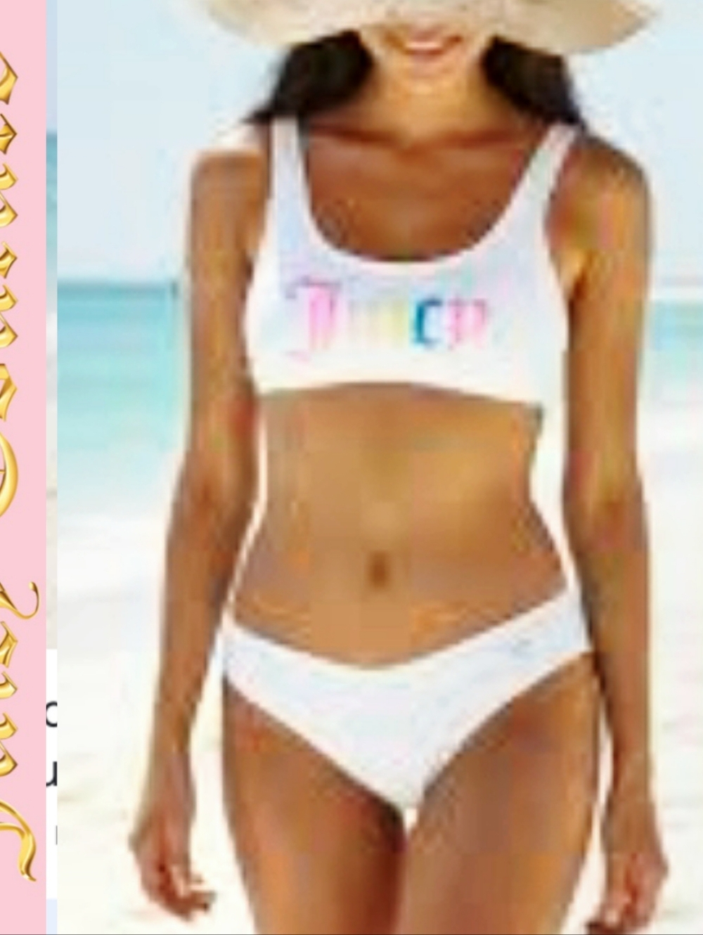Juicy Couture Neon Multicolor Logo Bikini Set